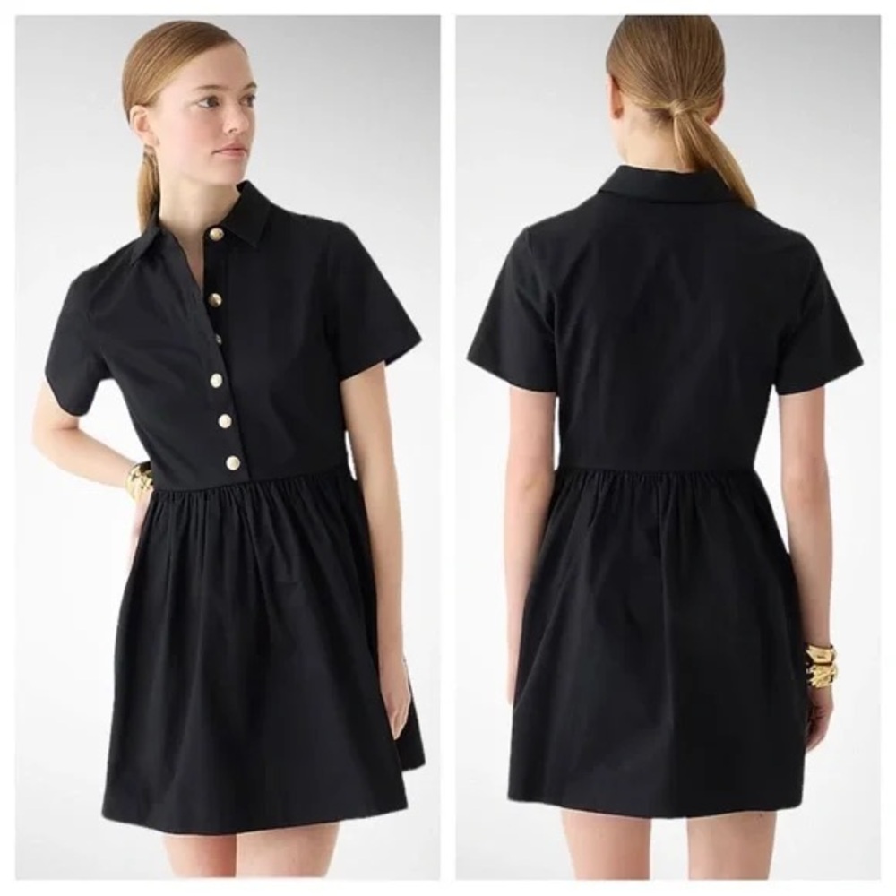 J. Crew Black A-Line chino shirt dress size 20